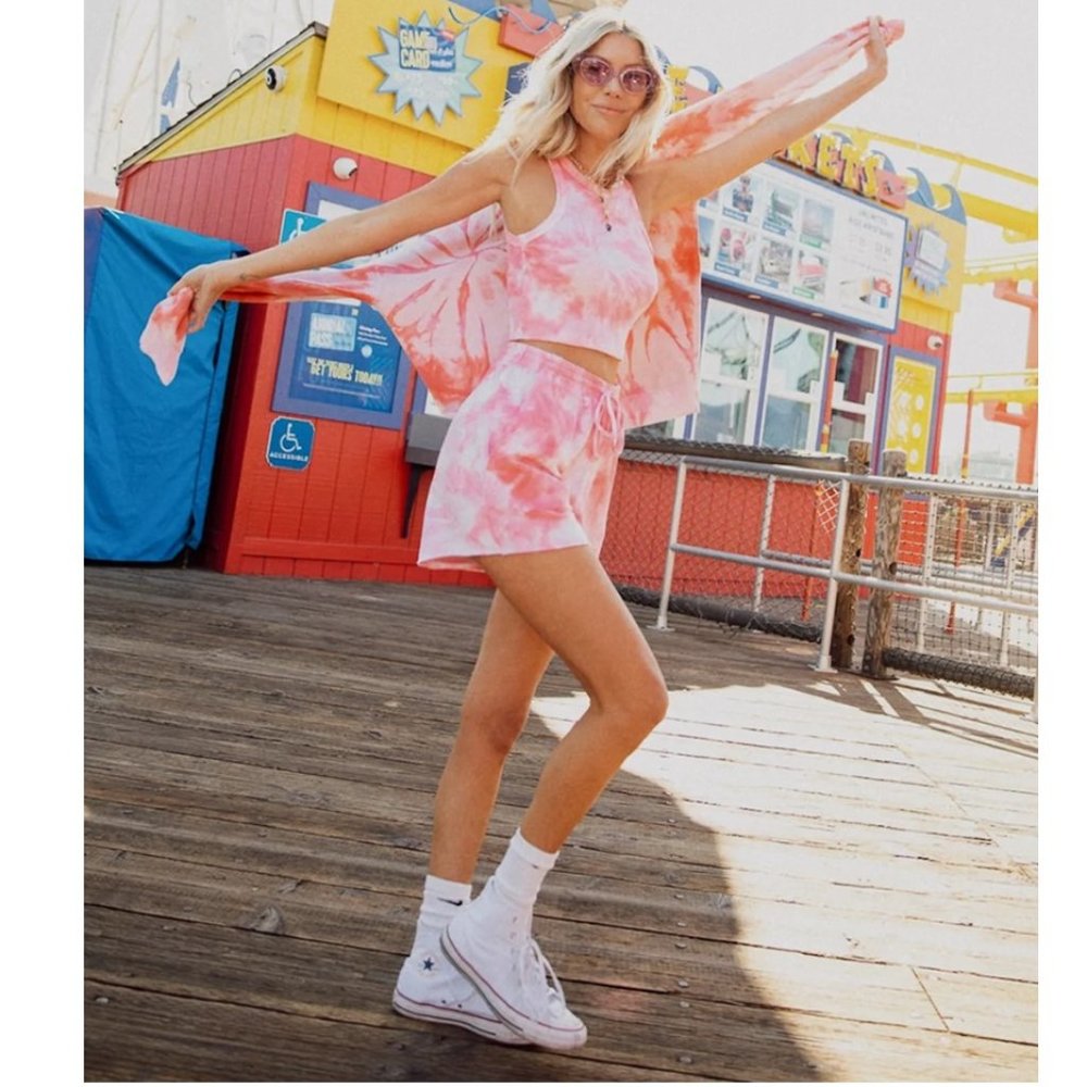 The Salty Blonde X Skatie Active Tie-Dye Drawstring Shorts